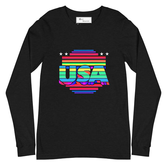 Retro Arcade Style USA - Unisex Long Sleeve Tee