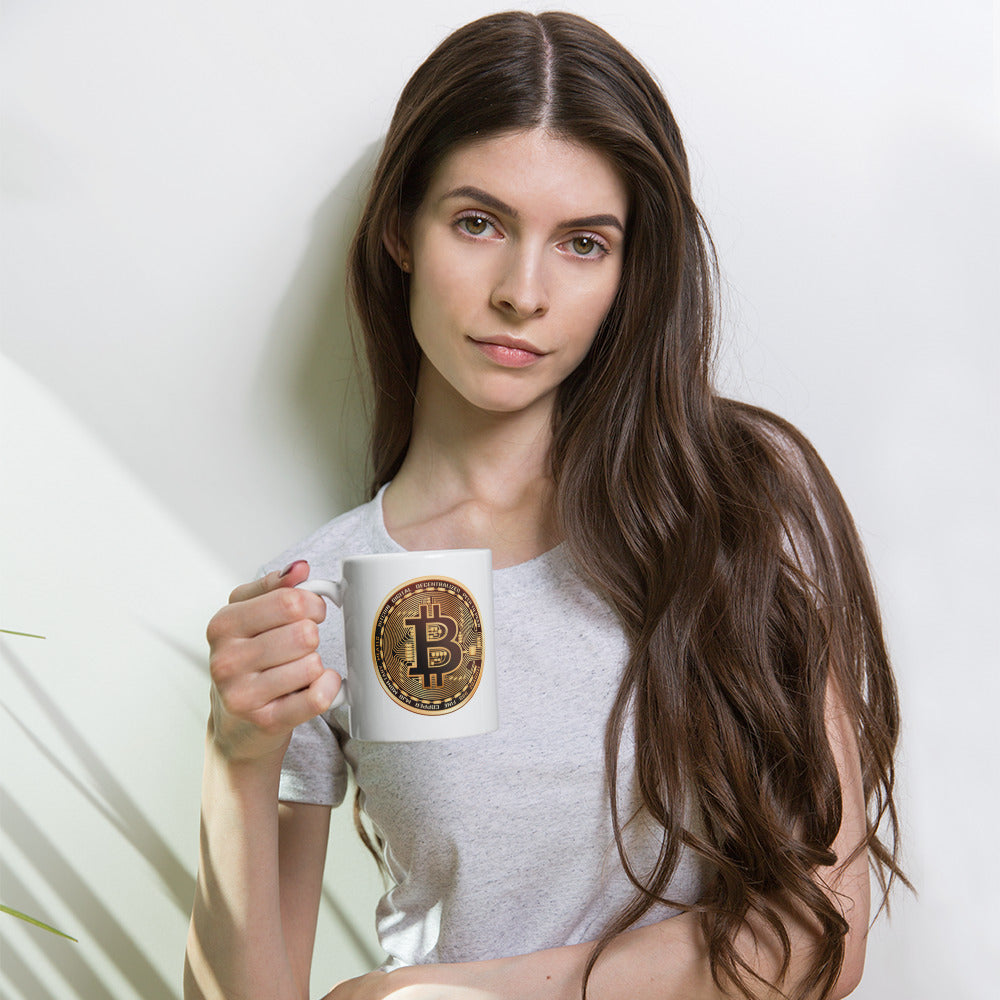 Bitcoin - White glossy mug