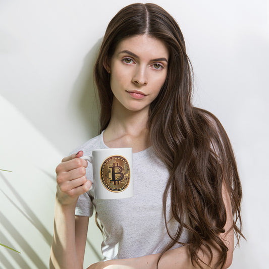 Bitcoin - White glossy mug