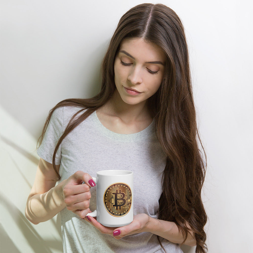 Bitcoin - White glossy mug